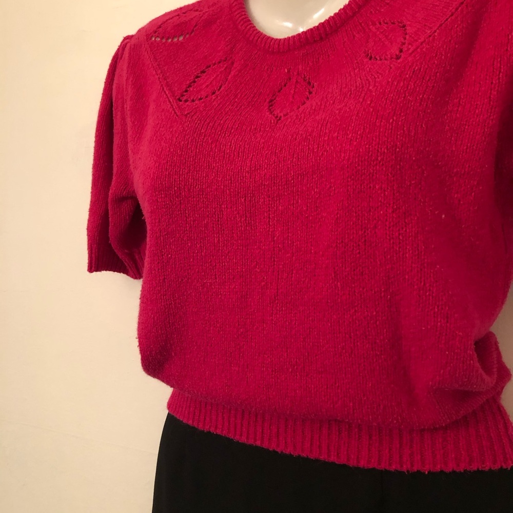 Vintage Janet! Pink S/S Silk Angora Blend Sweater